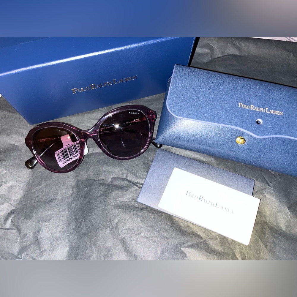Polo by Ralph Lauren Women's Dark Purple Round Sunglasses